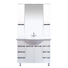 Орхидея -105 Зеркало - шкаф (свет) белая эмаль