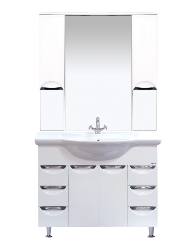 Орхидея -105 Зеркало - шкаф (свет) белая эмаль