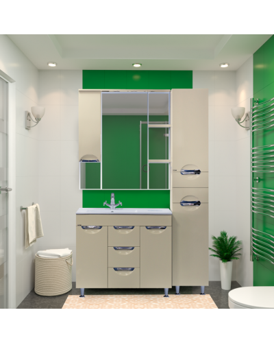 Кристи - 90 Зеркало - шкаф прав. (свет) БЕЖ.