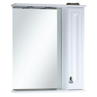 Лувр - 65 Зеркало со шкафчиком, прав., белое