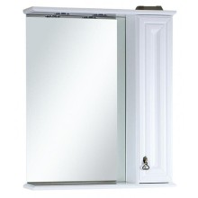 Лувр - 65 Зеркало со шкафчиком, прав., белое