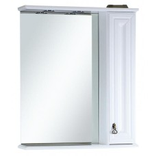 Лувр - 65 Зеркало со шкафчиком, прав., белое
