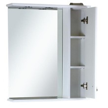 Лувр - 65 Зеркало со шкафчиком, прав., белое