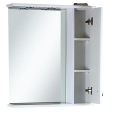 Лувр - 65 Зеркало со шкафчиком, прав., белое