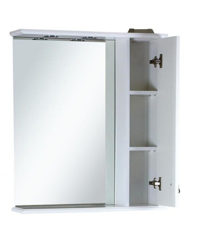 Лувр - 65 Зеркало со шкафчиком, прав., белое