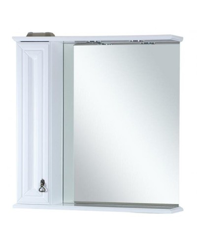 Лувр - 85 Зеркало с 1-м шкафчиком, лев.,  белое