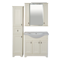 Лувр - 85 Зеркало с 2-мя шкафчиками, слоновая кость