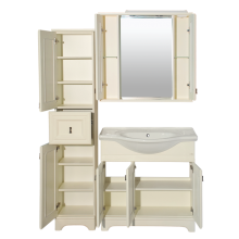 Лувр - 85 Зеркало с 2-мя шкафчиками, слоновая кость