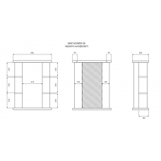 МАГНОЛИЯ-55 зеркало-шкаф  (свет) прав.