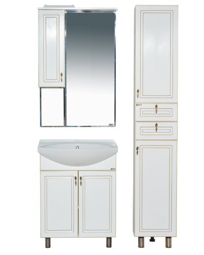 Париж - 65 Зеркало - шкаф левое белая патина