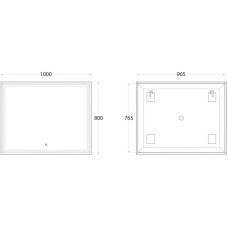 Зеркало 100х80 см Art&Max Monza AM-Mon-1000-800-DS-F