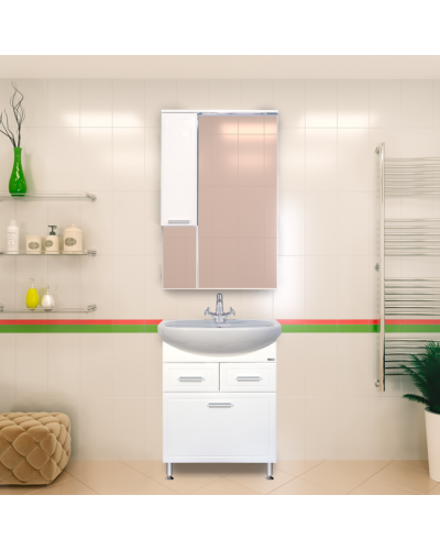 Стелла - 65  Зеркало - шкаф лев.(свет) с фацетом