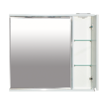 Элвис - 85 Зеркало-шкаф прав. (свет) белая эмаль