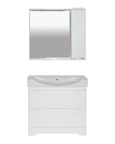 Элвис - 85 Зеркало-шкаф прав. (свет) белая эмаль