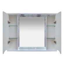 Элвис -105 Зеркало-шкаф (свет) белая эмаль