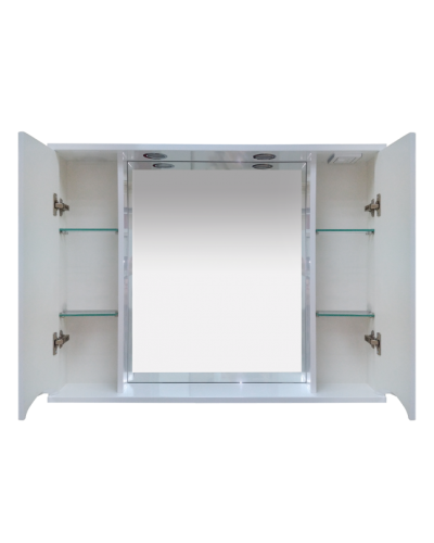 Элвис -105 Зеркало-шкаф (свет) белая эмаль