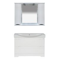 Элвис -105 Зеркало-шкаф (свет) белая эмаль