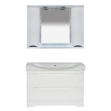 Элвис -105 Зеркало-шкаф (свет) белая эмаль