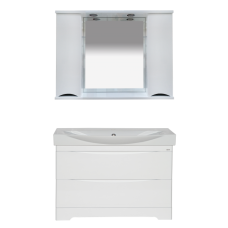 Элвис -105 Зеркало-шкаф (свет) белая эмаль