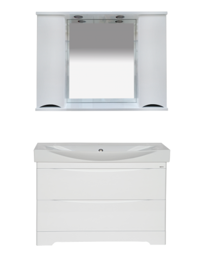 Элвис -105 Зеркало-шкаф (свет) белая эмаль