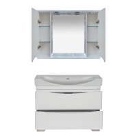 Элвис -105 Зеркало-шкаф (свет) белая эмаль