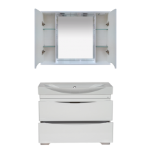 Элвис -105 Зеркало-шкаф (свет) белая эмаль