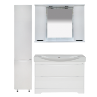 Элвис -105 Зеркало-шкаф (свет) белая эмаль