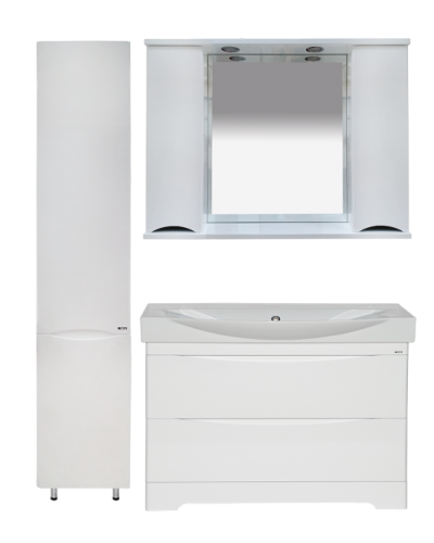 Элвис -105 Зеркало-шкаф (свет) белая эмаль