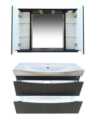 Элвис -105 Зеркало-шкаф (свет) венге