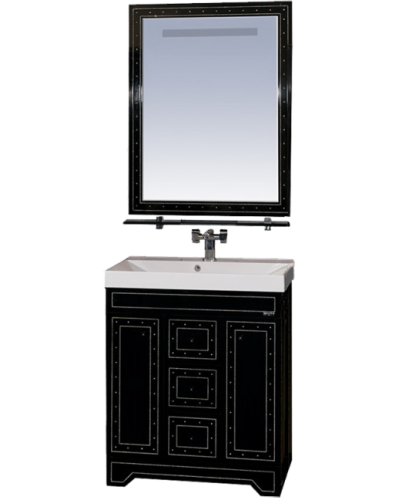 Bella - 75 Зеркало черное с кристаллами