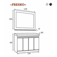 Fresko -105 Зеркало Краколет черный патина
