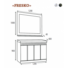 Fresko -105 Зеркало Краколет черный патина