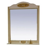 Roma - 75 Зеркало бежевое патина со светильником