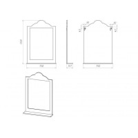 Roma - 75 Зеркало бежевое патина со светильником