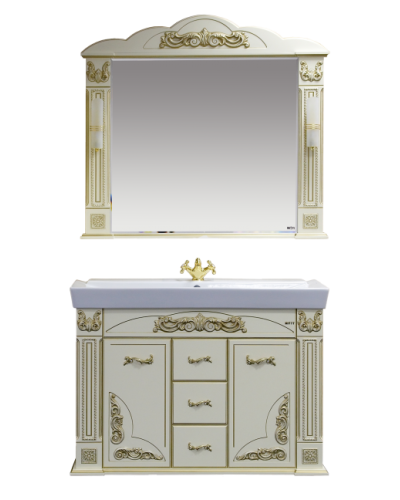 Барокко -120 Зеркало бежевое патина