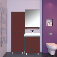 Джулия - 60 Зеркало  с полочкой 12 мм бордо