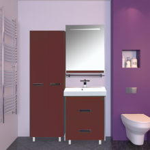 Джулия - 60 Зеркало  с полочкой 12 мм бордо