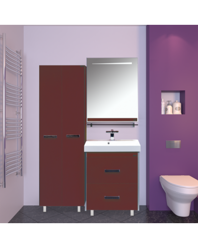 Джулия - 60 Зеркало  с полочкой 12 мм бордо