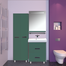 Джулия - 65 Зеркало  с полочкой 12 мм зеленое