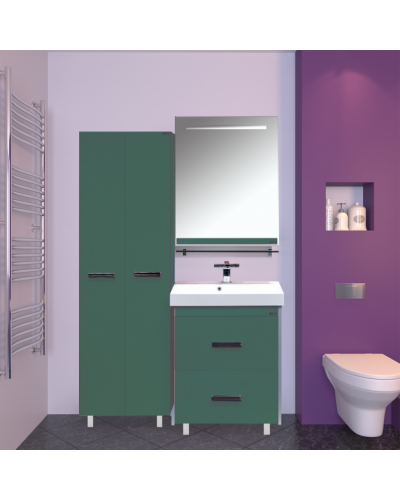 Джулия - 65 Зеркало  с полочкой 12 мм зеленое