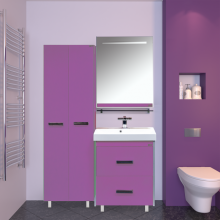 Джулия - 65 Зеркало  с полочкой 12 мм сиреневое