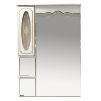 Монако - 80 Зеркало - шкаф лев. белая патина/стекло
