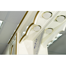 Монако - 80 Зеркало - шкаф прав. белая патина/стекло