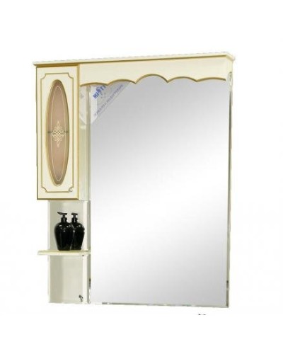 Монако - 90 Зеркало - шкаф лев. бежевая патина/стекло