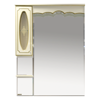 Монако - 90 Зеркало - шкаф лев. бежевая патина/стекло