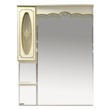 Монако - 90 Зеркало - шкаф лев. бежевая патина/стекло