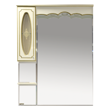 Монако - 90 Зеркало - шкаф лев. бежевая патина/стекло