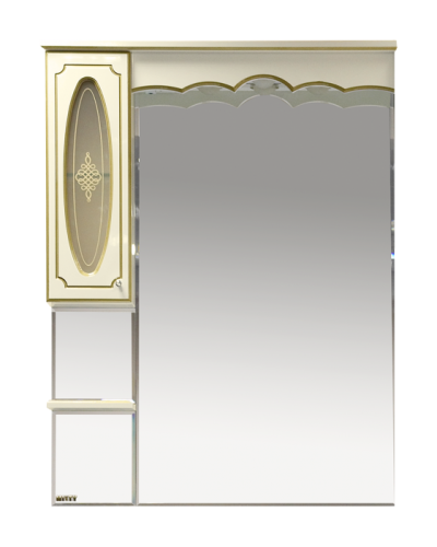 Монако - 90 Зеркало - шкаф лев. бежевая патина/стекло