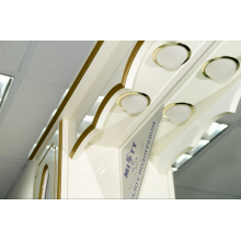 Монако - 90 Зеркало - шкаф лев. бежевая патина/стекло