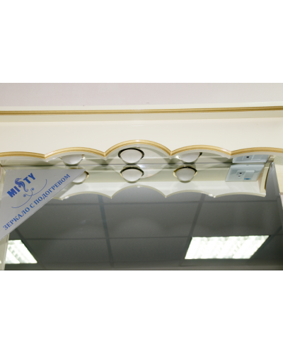 Монако - 90 Зеркало - шкаф лев. белая патина/стекло